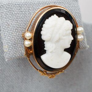 Vintage 1/20 12K Gold Plated Cameo Brooch